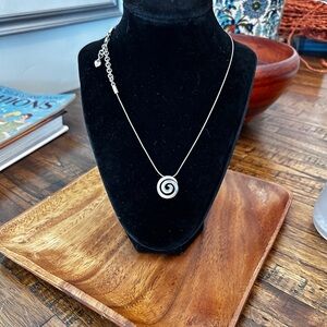 Stylish Brighton Silver Spiral Pendant Necklace